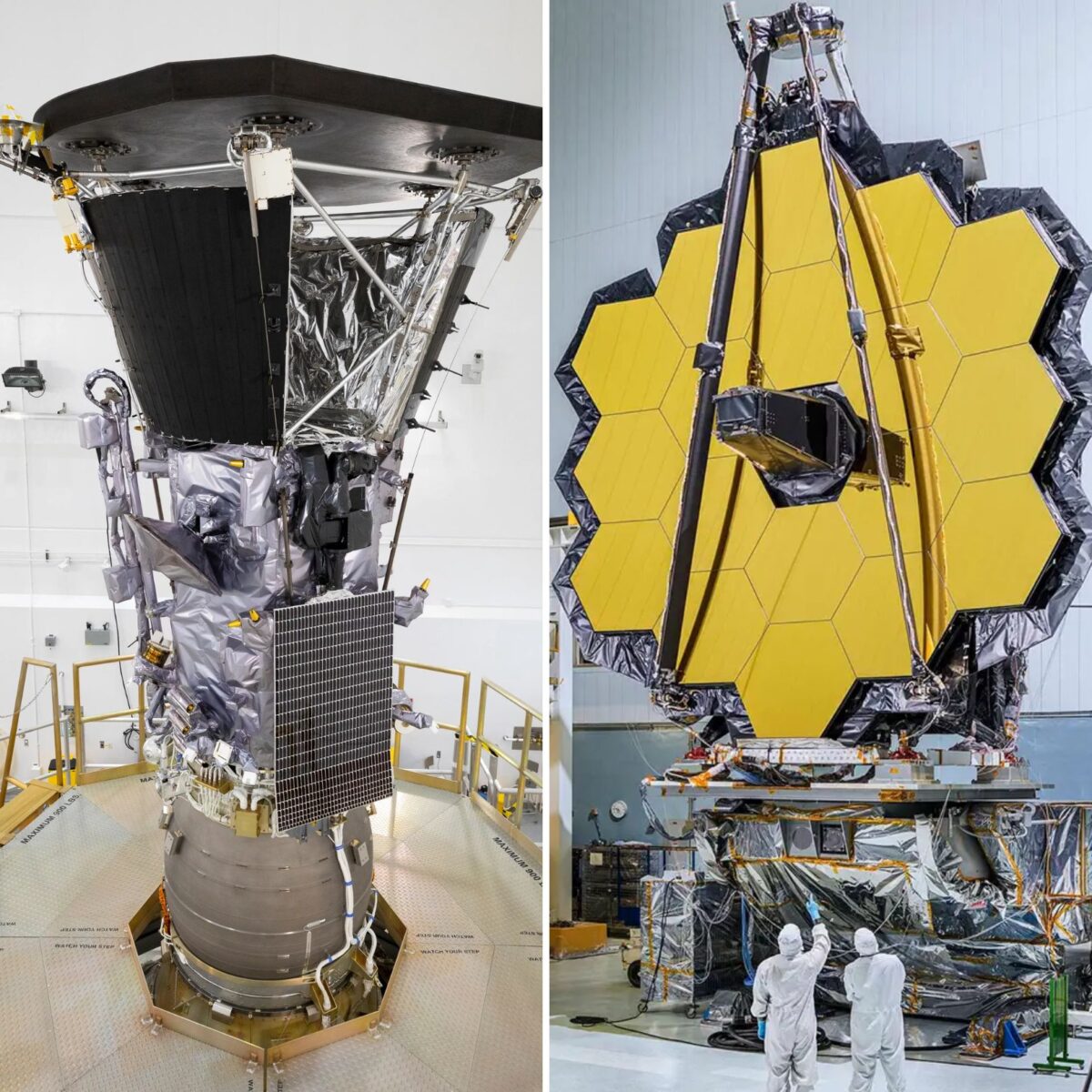 Parker Solar Probe (left) Webb Telescope (right) - Credit: NASA