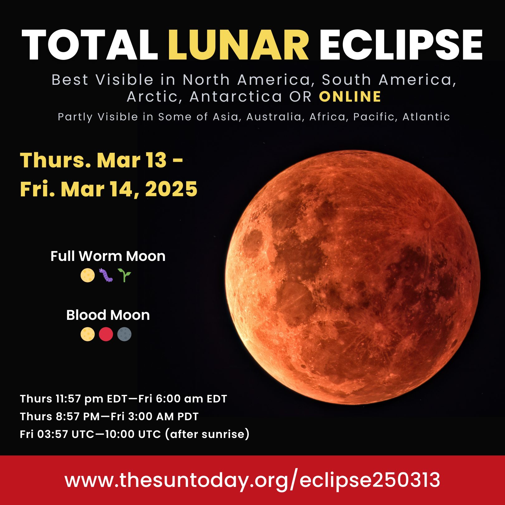 Total Lunar Eclipse on March 13-14, 2025