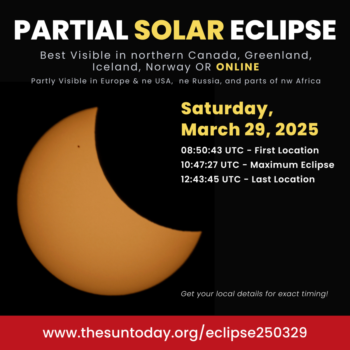 Partial Solar Eclipse — March 29, 2025